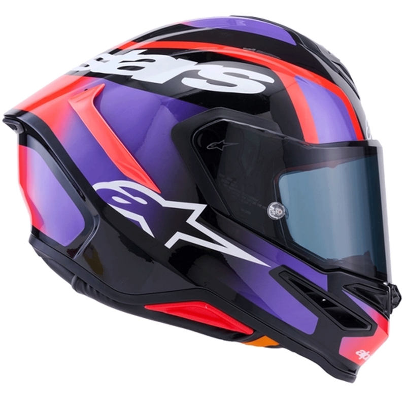 Alpinestars S-R7 Lumen fullface motorcykelhjelm sort-lilla-fluo rød-hvid