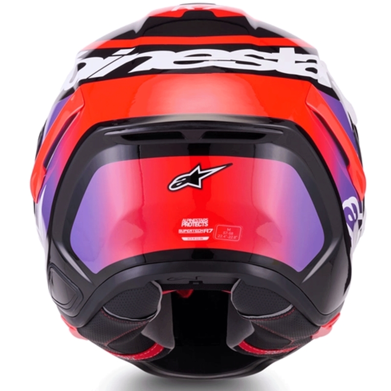 Alpinestars S-R7 Lumen fullface motorcykelhjelm sort-lilla-fluo rød-hvid