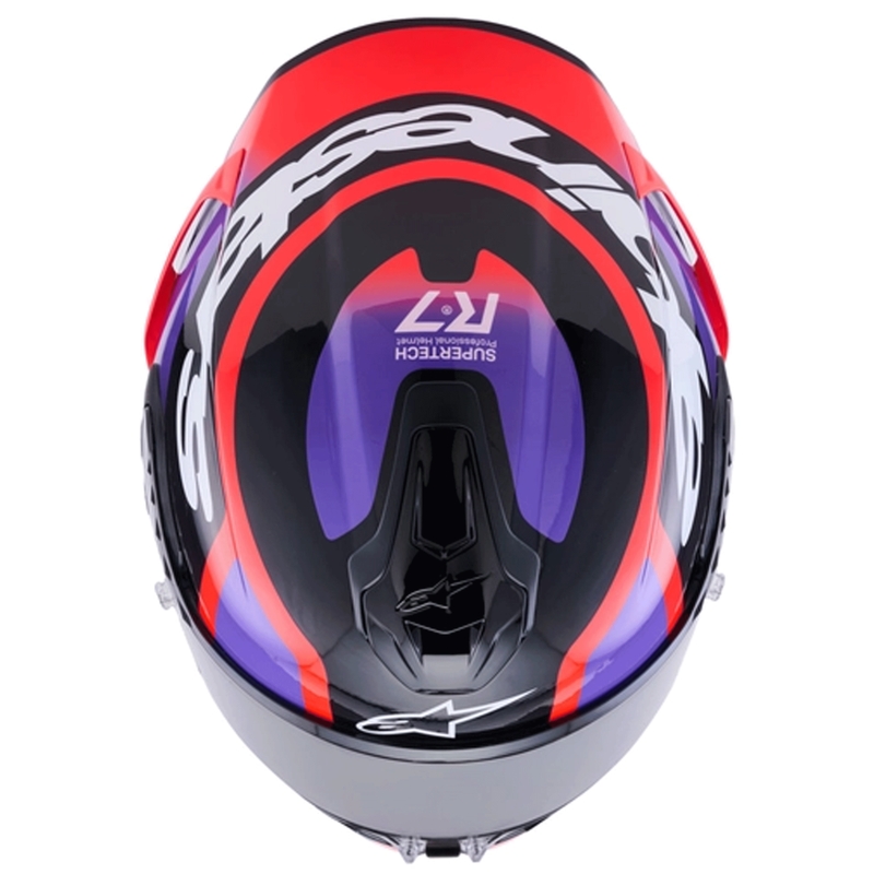 Alpinestars S-R7 Lumen fullface motorcykelhjelm sort-lilla-fluo rød-hvid