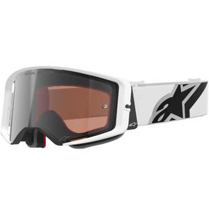 Alpinestars Supertech Corp motocrossbriller hvidgrå med rød plexiglas