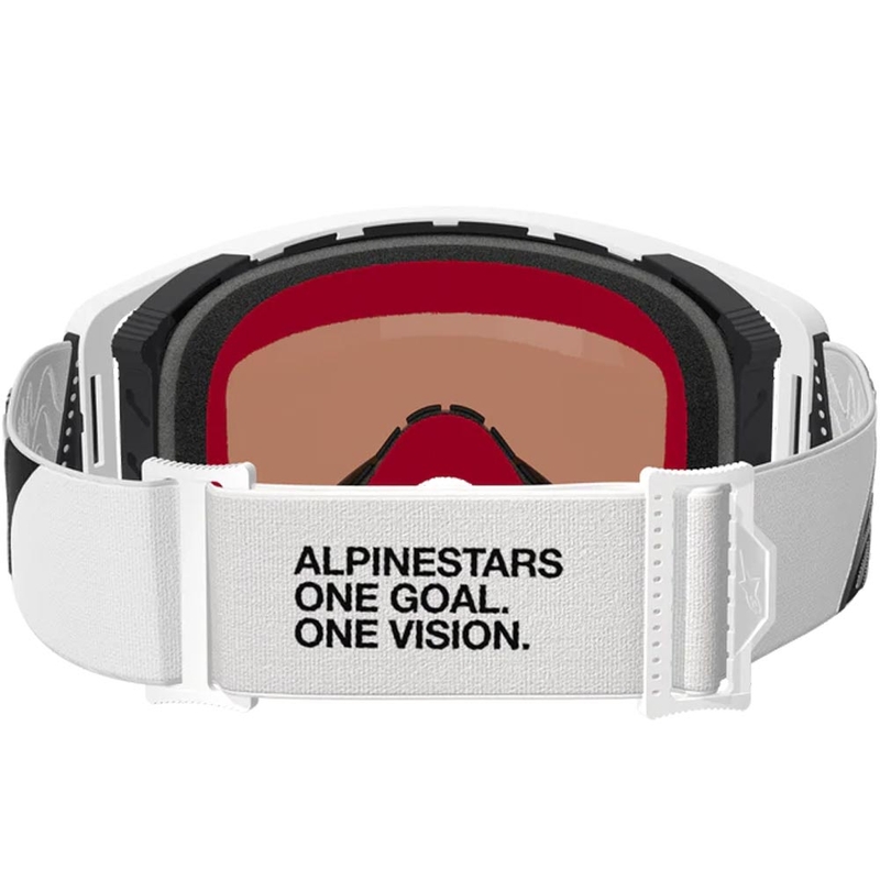 Alpinestars Supertech Corp motocrossbriller hvidgrå med rød plexiglas