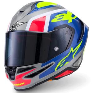 Alpinestars S-R7 Lumen fullface motorcykelhjelm sølv-sort-pink-fluo gul