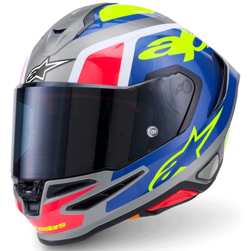 Alpinestars S-R7 Lumen fullface motorcykelhjelm sølv-sort-pink-fluo gul
