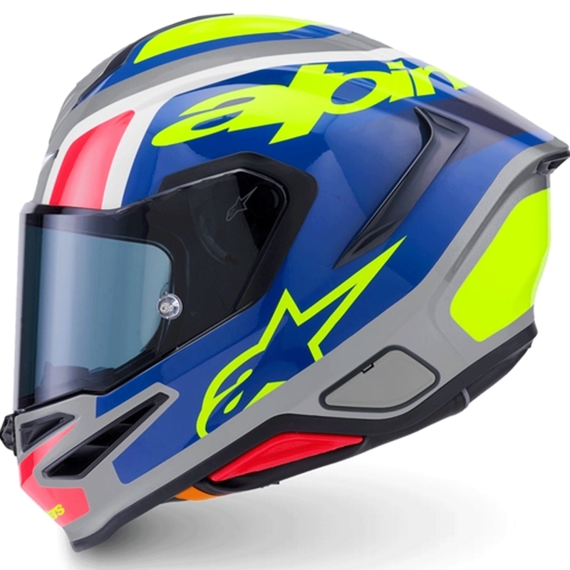 Alpinestars S-R7 Lumen fullface motorcykelhjelm sølv-sort-pink-fluo gul