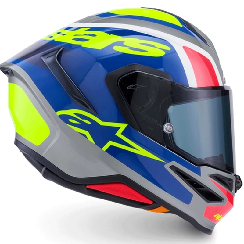Alpinestars S-R7 Lumen fullface motorcykelhjelm sølv-sort-pink-fluo gul