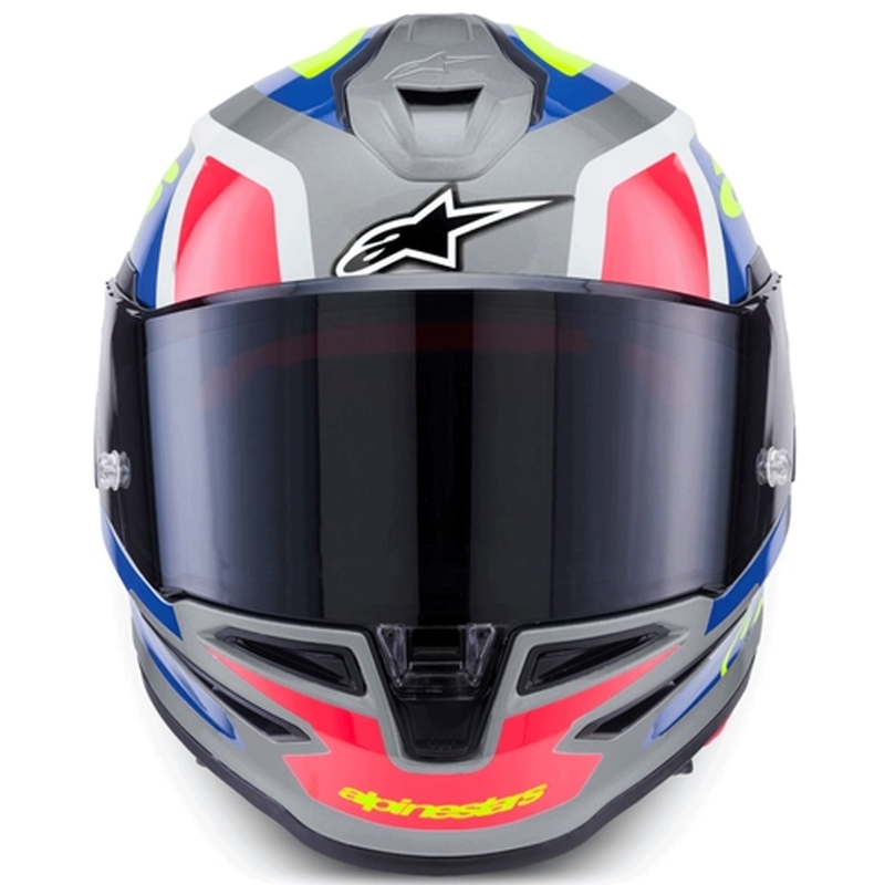 Alpinestars S-R7 Lumen fullface motorcykelhjelm sølv-sort-pink-fluo gul