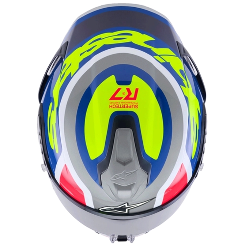 Alpinestars S-R7 Lumen fullface motorcykelhjelm sølv-sort-pink-fluo gul