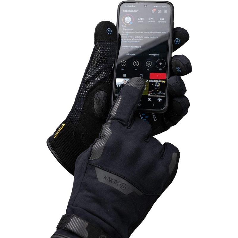 Knox Action PRO Vandtætte Motorcykelhandsker Sort