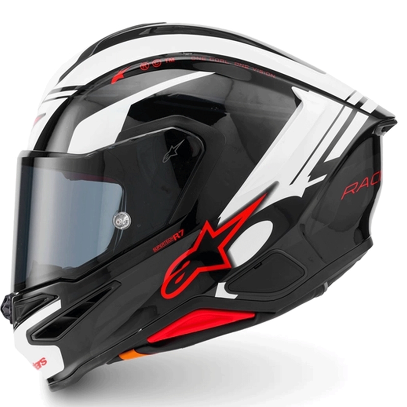 Alpinestars S-R7 A-Core fullface motorcykelhjelm sort-hvid-rød
