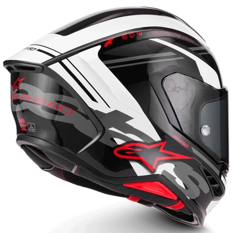 Alpinestars S-R7 A-Core fullface motorcykelhjelm sort-hvid-rød