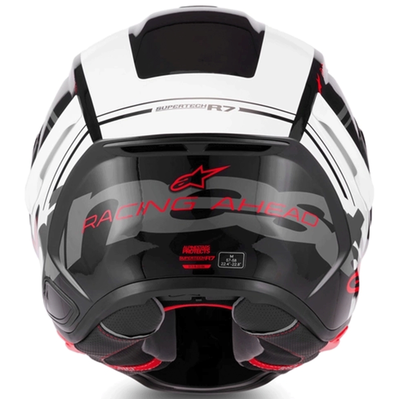 Alpinestars S-R7 A-Core fullface motorcykelhjelm sort-hvid-rød