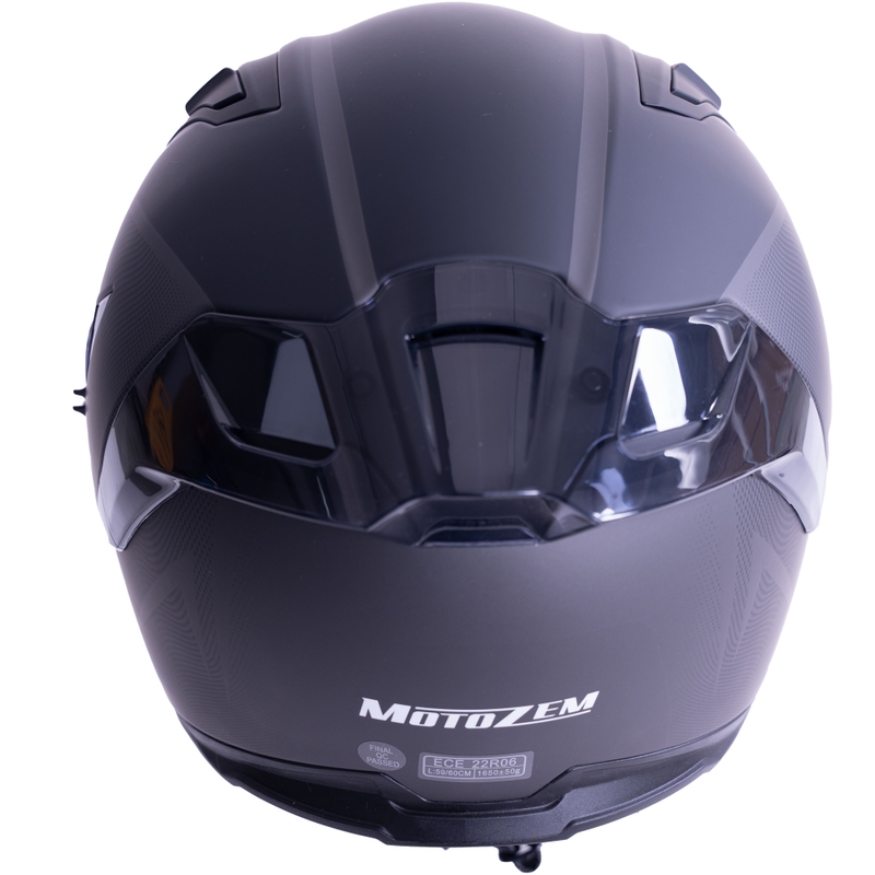 MotoZem Guardian fullface motorcykelhjelm mat sort - prøve