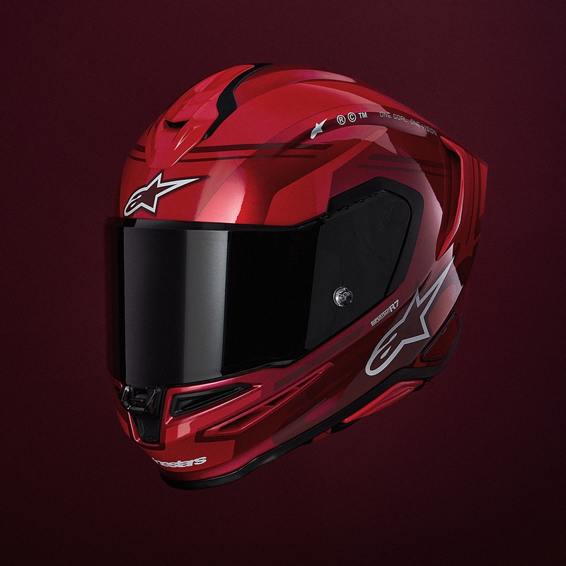 Alpinestars S-R7 A-Core fullface motorcykelhjelm rød-hvid