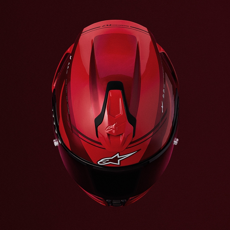 Alpinestars S-R7 A-Core fullface motorcykelhjelm rød-hvid