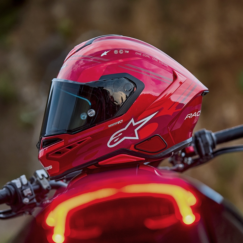 Alpinestars S-R7 A-Core fullface motorcykelhjelm rød-hvid