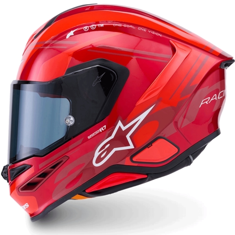 Alpinestars S-R7 A-Core fullface motorcykelhjelm rød-hvid