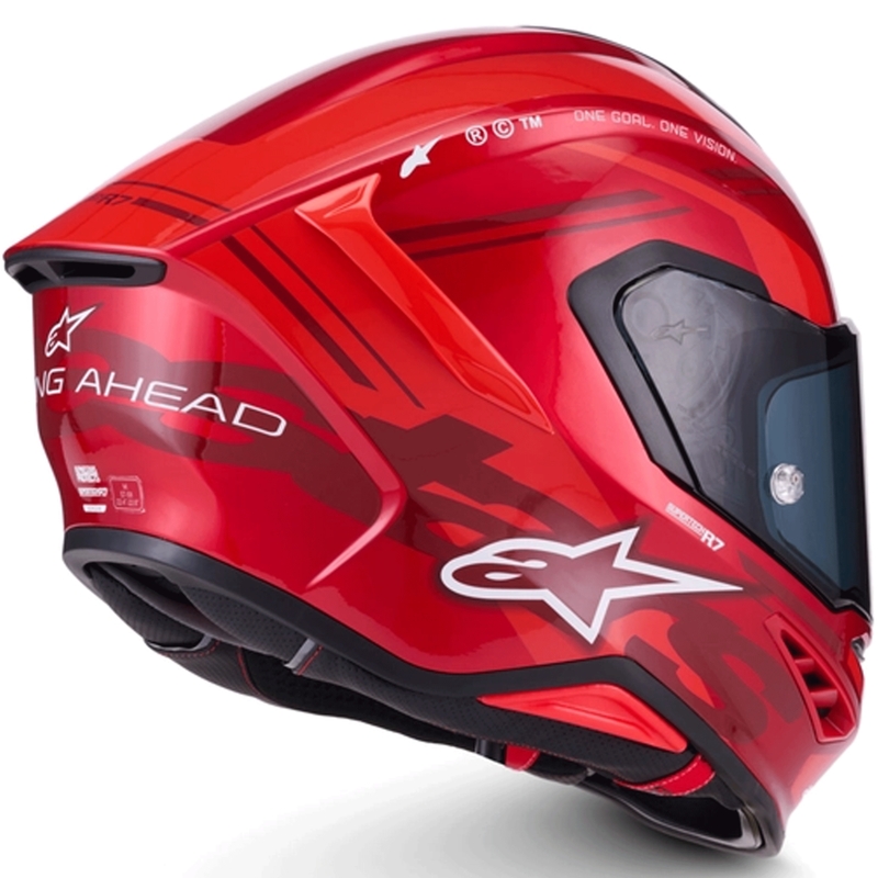 Alpinestars S-R7 A-Core fullface motorcykelhjelm rød-hvid