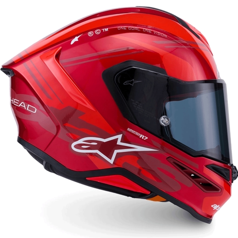 Alpinestars S-R7 A-Core fullface motorcykelhjelm rød-hvid