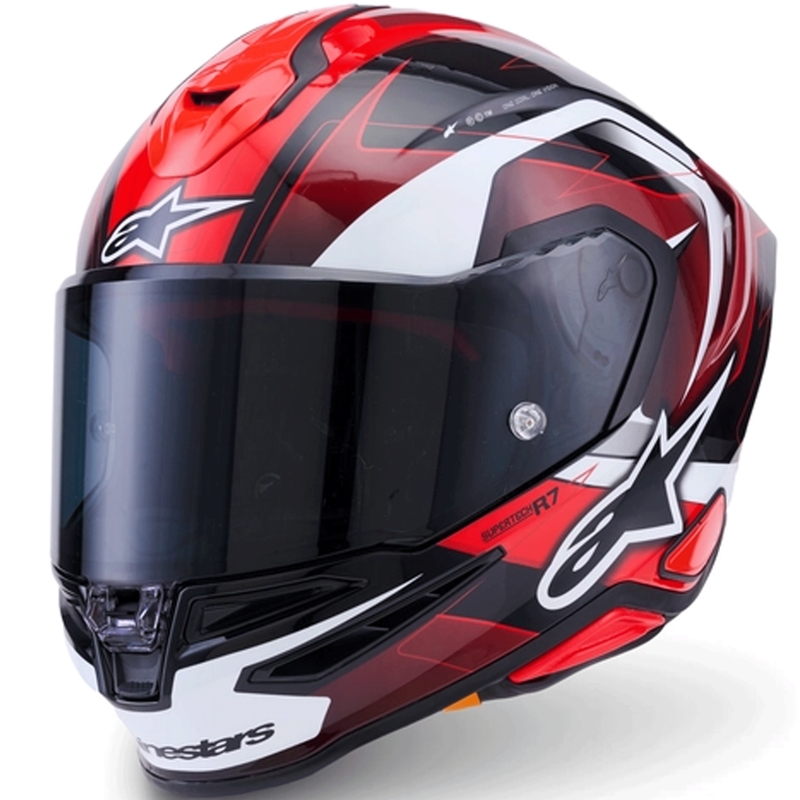 Alpinestars S-R7 Kinetis fullface motorcykelhjelm sort-rød-hvid