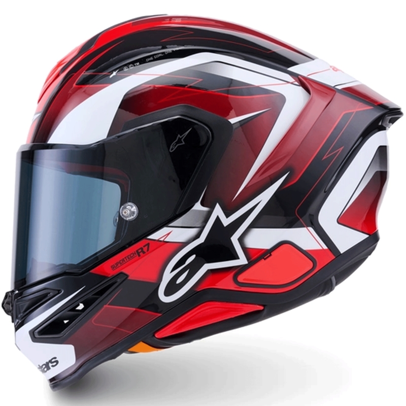Alpinestars S-R7 Kinetis fullface motorcykelhjelm sort-rød-hvid