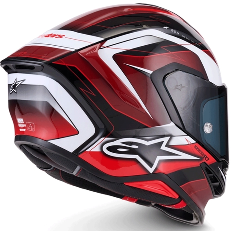 Alpinestars S-R7 Kinetis fullface motorcykelhjelm sort-rød-hvid