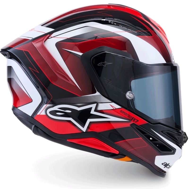 Alpinestars S-R7 Kinetis fullface motorcykelhjelm sort-rød-hvid