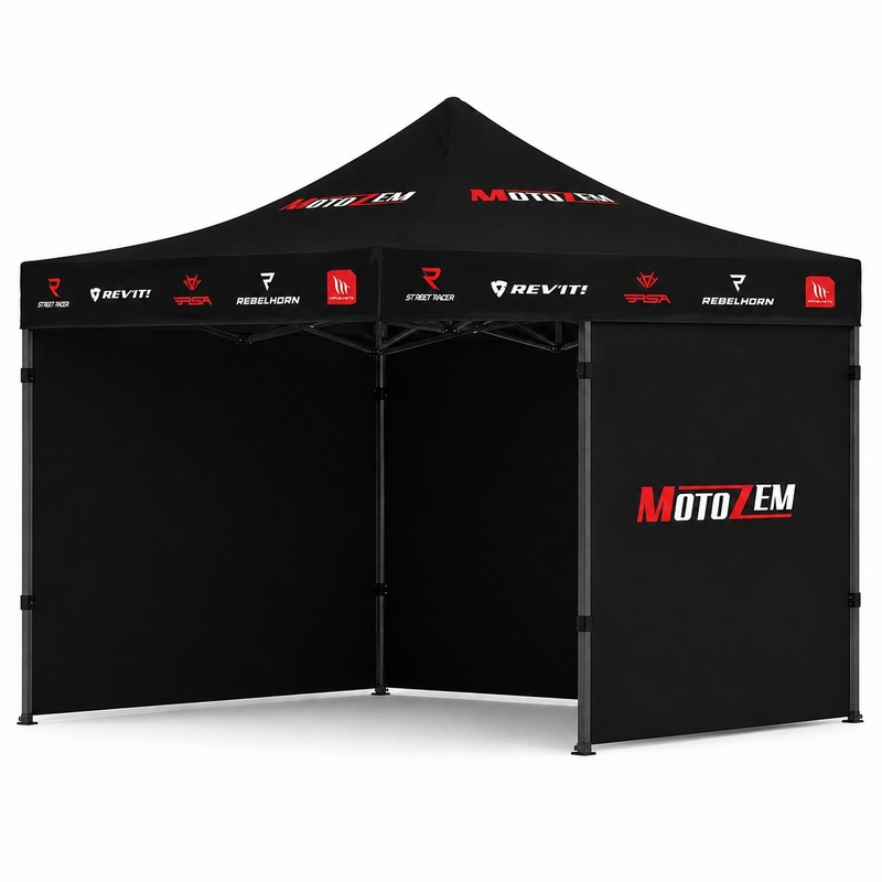 MotoZem Brand racertelt med sidevægge, sort
