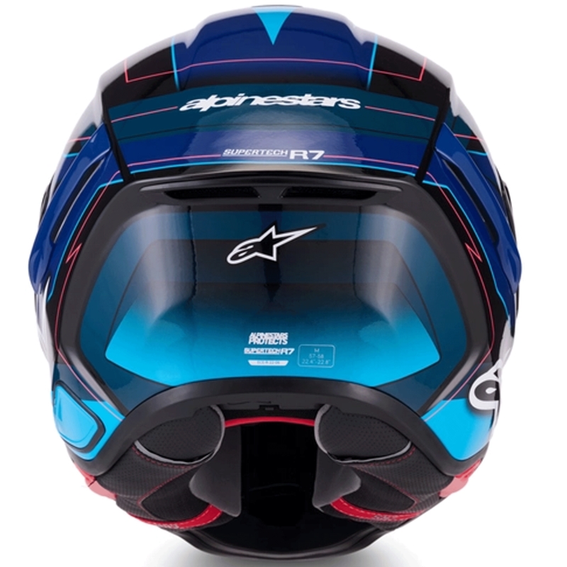Alpinestars S-R7 Kinetis integralhjelm, sort-blå-fluo pink-hvid