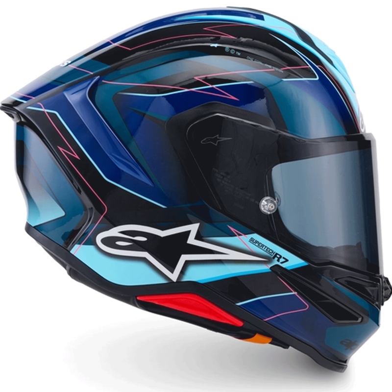 Alpinestars S-R7 Kinetis integralhjelm, sort-blå-fluo pink-hvid