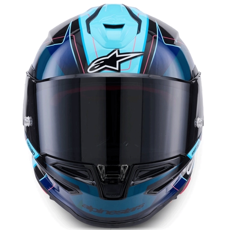 Alpinestars S-R7 Kinetis integralhjelm, sort-blå-fluo pink-hvid