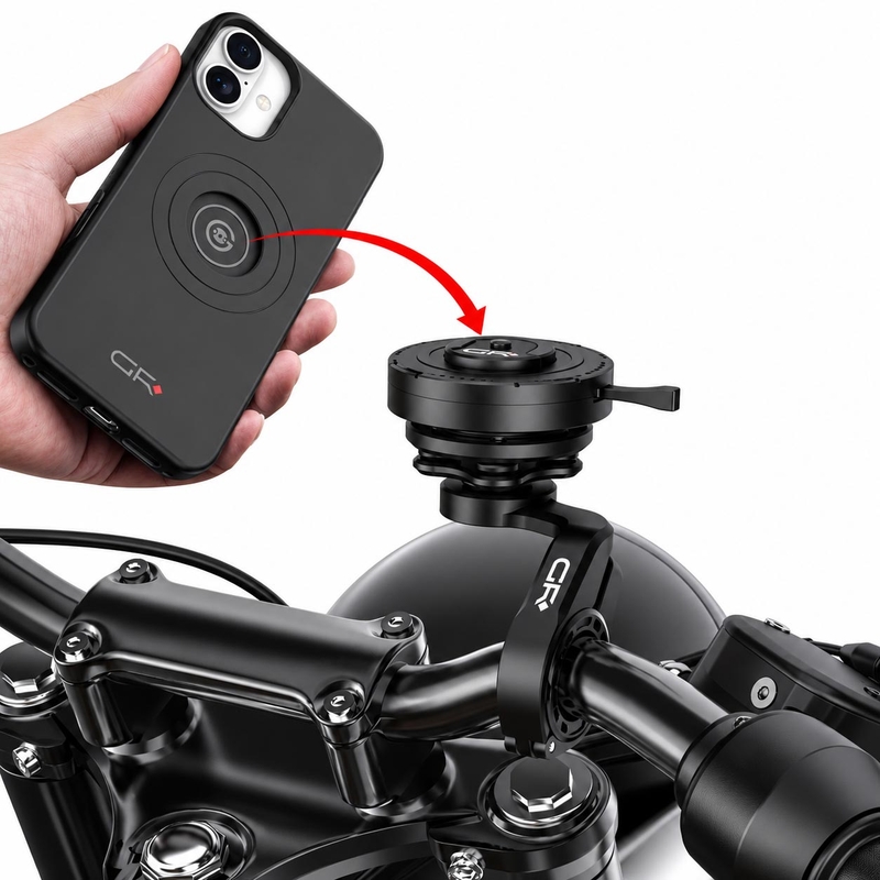 GRxplore MT10 Buet Motorcykel Styr Telefonholder Sort
