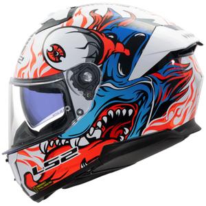 LS2 FF808 Stream II Inferno full-face motorcykelhjelm hvid-blå