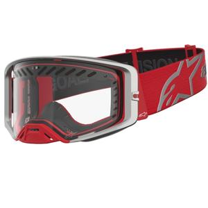 Alpinestars Supertech Dura Air Fluid motocrossbriller rød-sølv med klar plexiglas