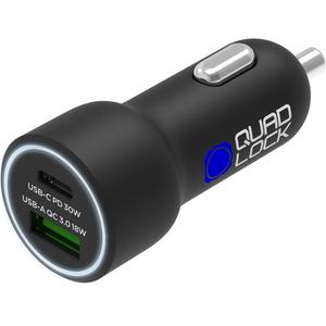 Quad Lock® 48W USB-C PD + USB-A QC 3.0 Biloplader Sort