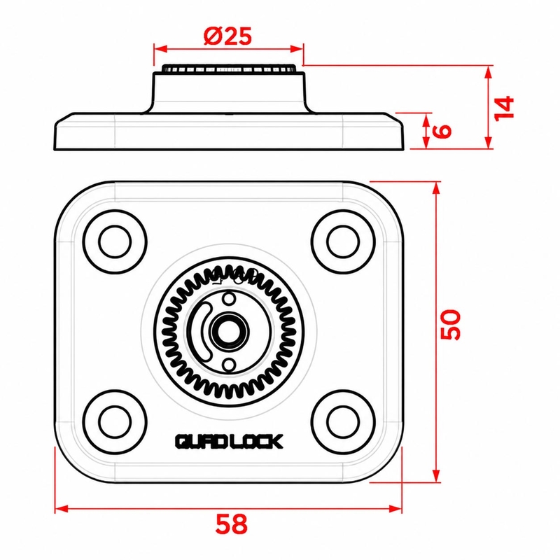 Quad Lock® 360 flad base sort
