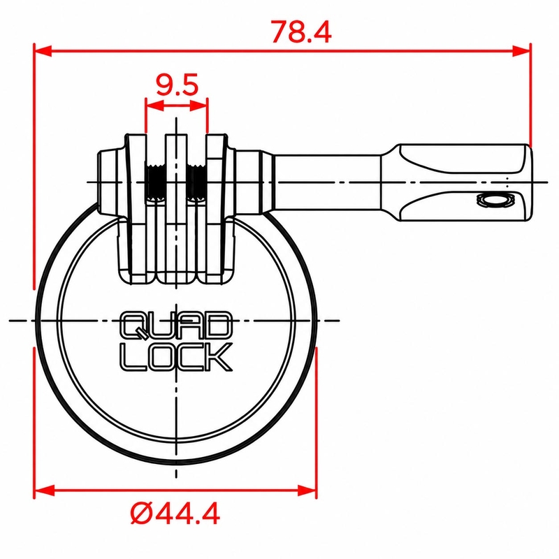 Quad Lock® Sportskameraadapter - Standard GoPro Sort