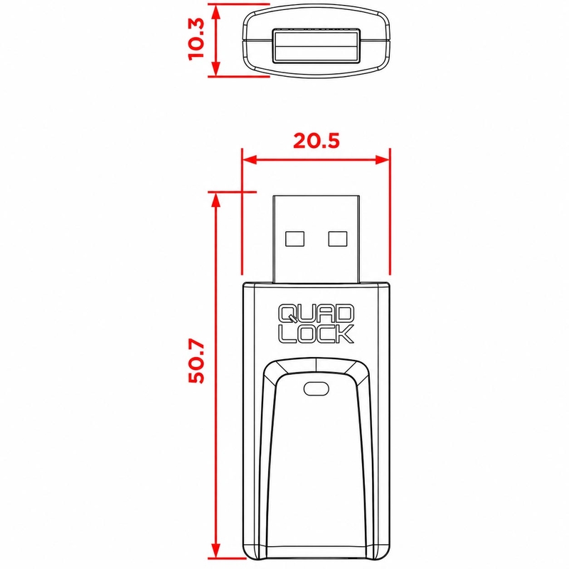 Quad Lock® CarPlay/Android Auto trådløs adapter, sort