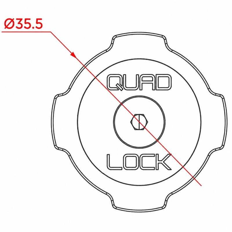 Quad Lock® Bil - Kugletopdækseladaptere sort