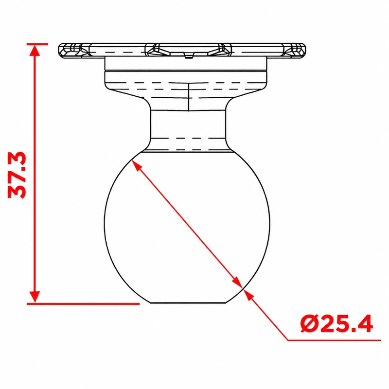 Quad Lock® Bil - Kugletopdækseladaptere sort