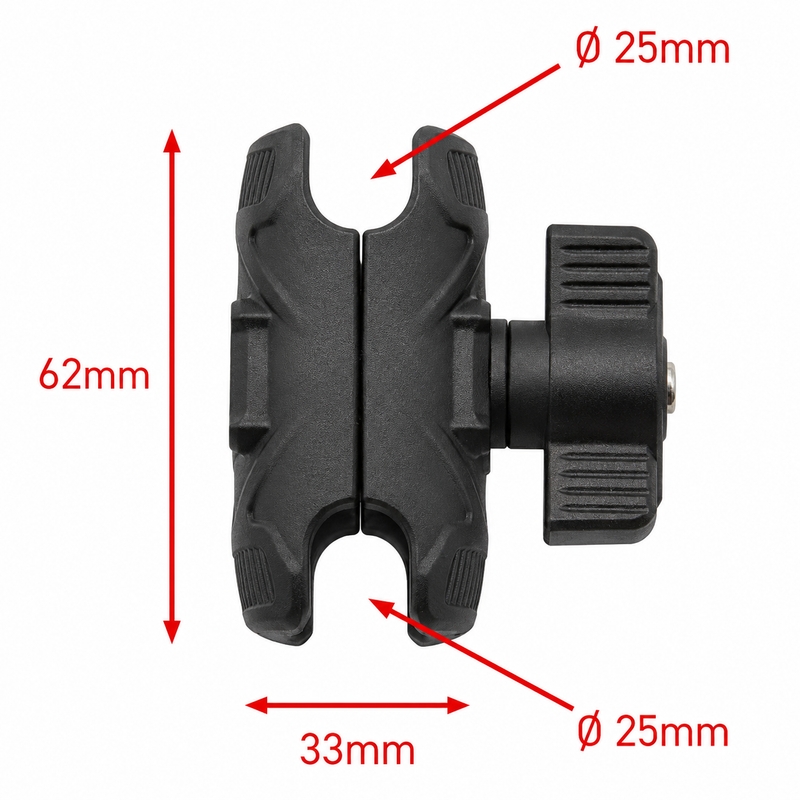MotoZem Claw PRO antivibrationsholder med trådløs oplader og USB-C-stik, sort