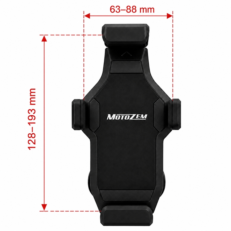 Anti-vibrations motorcykelbeslag med lås MotoZem Grip PRO sort