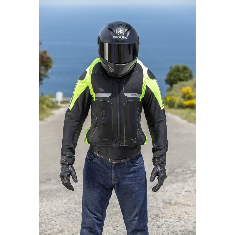 Airbag-jakke HELITE Vented sort-fluogul