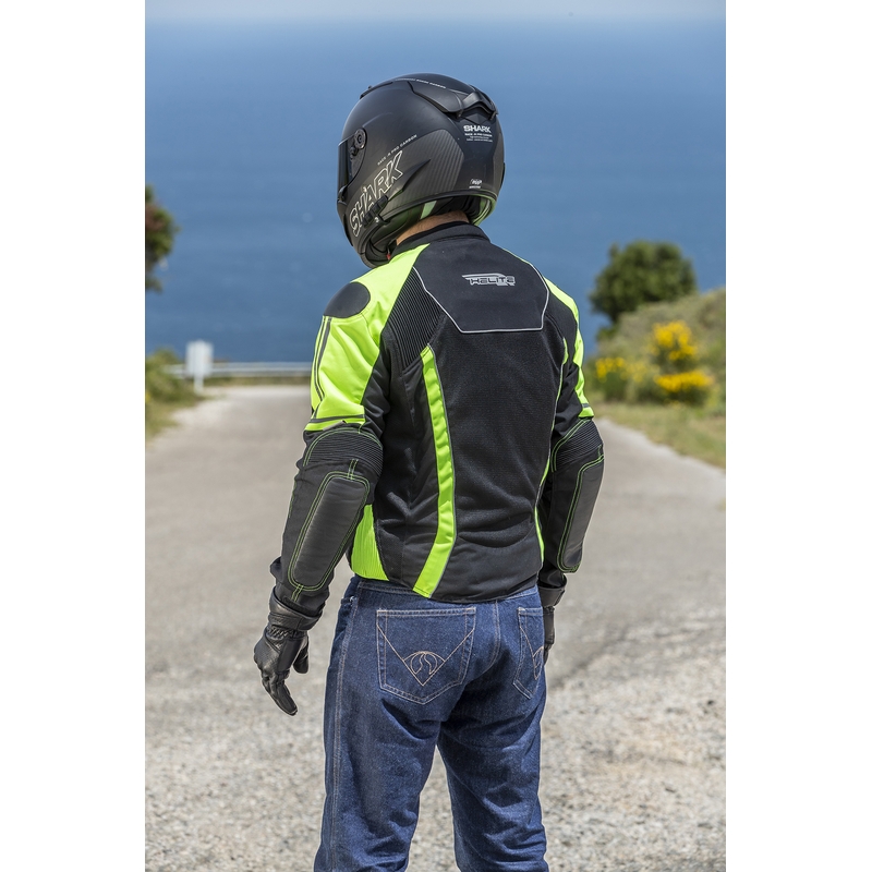 Airbag-jakke HELITE Vented sort-fluogul