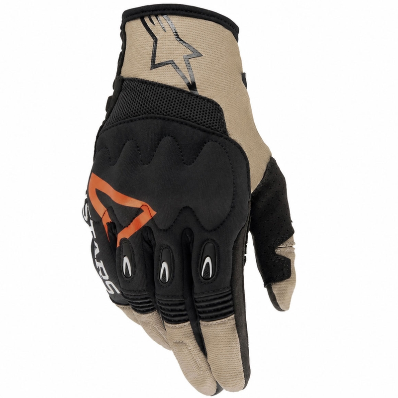 Alpinestars Techdura motocrosshandsker sort-brun-fluoro rød