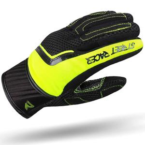 Dame motorcykelhandsker Street Racer Stunt sort-fluo gul
