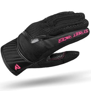 Dame motorcykelhandsker Street Racer Stunt sort-pink