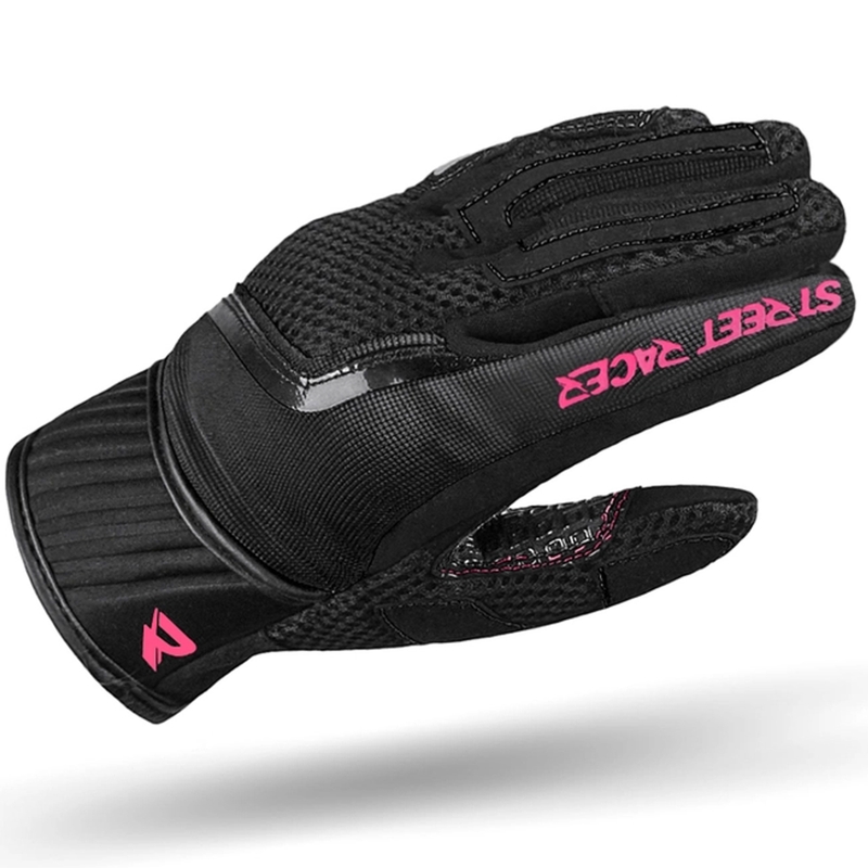 Dame motorcykelhandsker Street Racer Stunt sort-pink