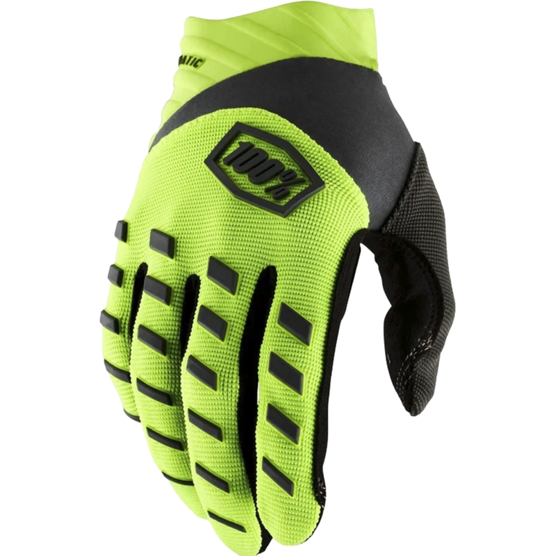 Børne motocrosshandsker 100% Airmatic gul-sort