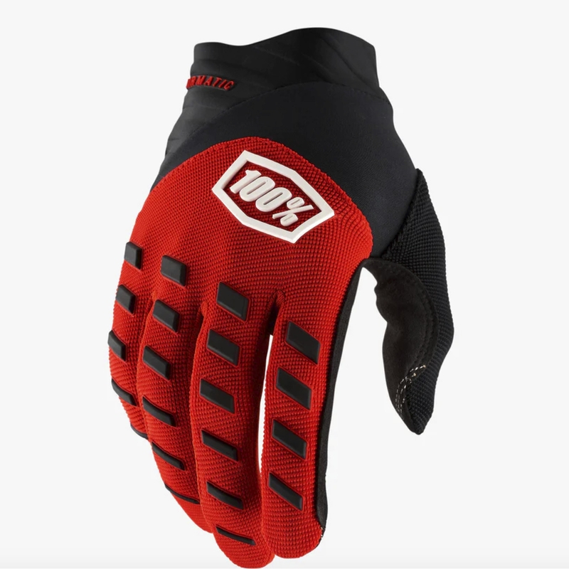 Børne motocrosshandsker 100% Airmatic rød-sort
