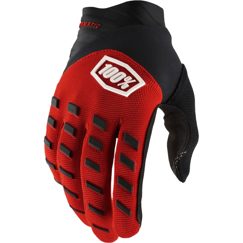 Børne motocrosshandsker 100% Airmatic rød-sort
